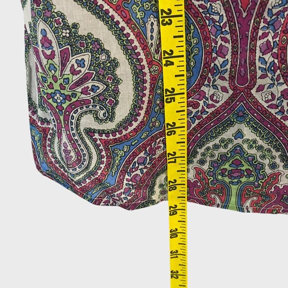Talbot Paisley Long-Sleeve Button-Up Shirt Multicolor Women's 2X Roll-Tab Casual - Picture 13 of 13